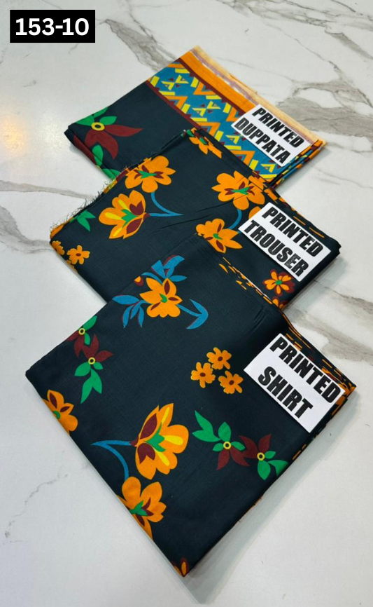 VOL 153 | DS 10 | DIGITAL PRINTED LINEN 3PC LINEN DUPATTA