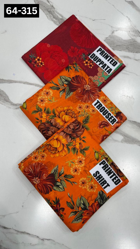 VOL 64 | DS C315| DIGITAL PRINTED KHADDAR 3PC KHADDAR DUPATTA