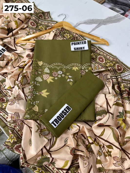 VOL 275 | DS 06 | SHANAYA | DIGITAL PRINTED 3PC STONE LINEN SHIRT, PRINTED TROUSER, PRINTED STONE LINEN DUPATTA