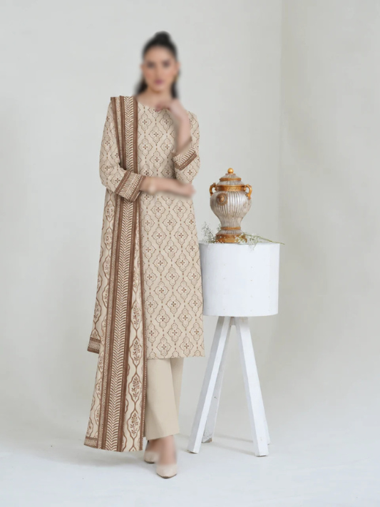 VOL 287 | 10 | NOORIA BY SHANAYA | DIGITAL PRINTED 3PC CORDUROY KHADDAR SUIT | PRINTED SHIRT, TROUSER & DUPATTA