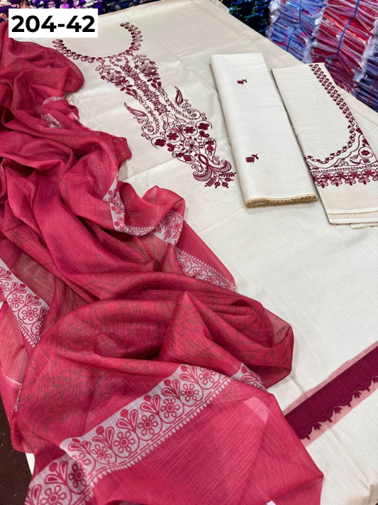 Vol 204 | DS 42 | LAWN EMBROIDERED THREE PIECE COLLECTION