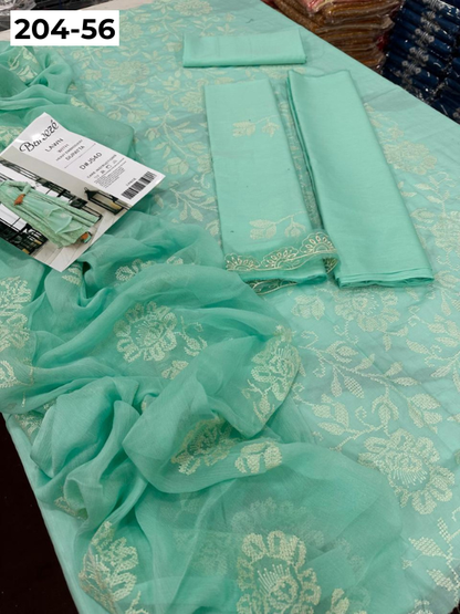 Vol 204 | DS 56 | LAWN EMBROIDERED THREE PIECE COLLECTION