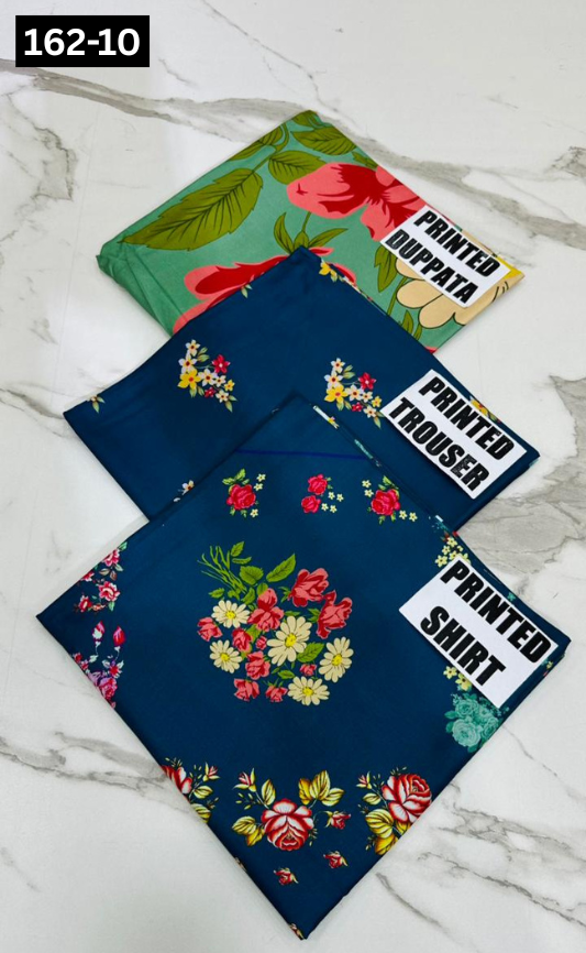 VOL 162 | DS 10 | DIGITAL PRINTED LINEN 3PC LINEN DUPATTA