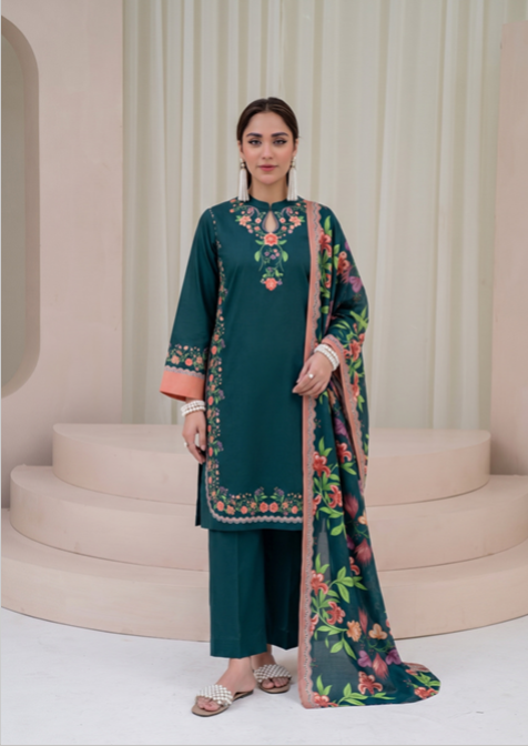 VOL 273 | DS 10 | SARAH | DIGITAL PRINTED 3PC VISCOS SHIRT, DYED TROUSER, PRINTED VISCOS DUPATTA