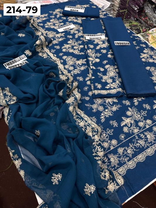 VOL 214 | DS 79 | LAWN LUXURY EMBROIDERED 3PC
