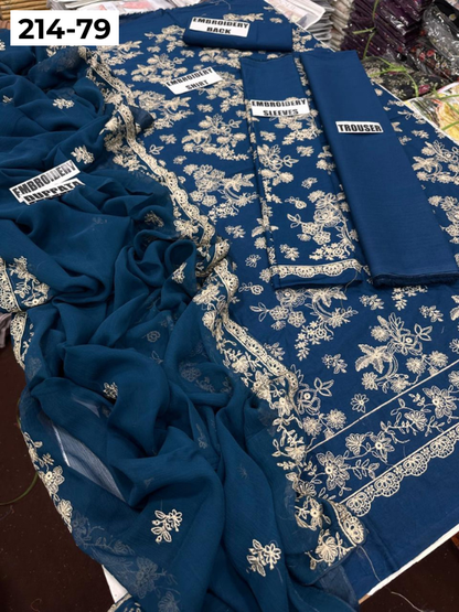 VOL 214 | DS 79 | LAWN LUXURY EMBROIDERED 3PC