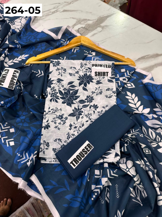 VOL 264 | DS 05 | Mirha LAWN | DIGITAL PRINTED LAWN 3PC PRINTED LAWN SHIRT PLAIN TROUSER PRINTED LAWN DUPATTA