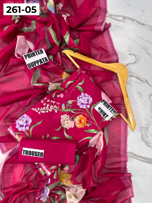 VOL 261 | DS 05 | m basics By Maria-B | DIGITAL PRINTED LAWN THREE PIECES