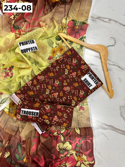 VOL 234 | DS 08 | Baroque | DIGITAL PRINTED LAWN THREE PIECES
