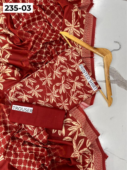 VOL 235 | DS 03 | Mirha LAWN |  DIGITAL PRINTED LAWN 3PC PRINTED LAWN SHIRT PLAIN TROUSER PRINTED LAWN DUPATTA