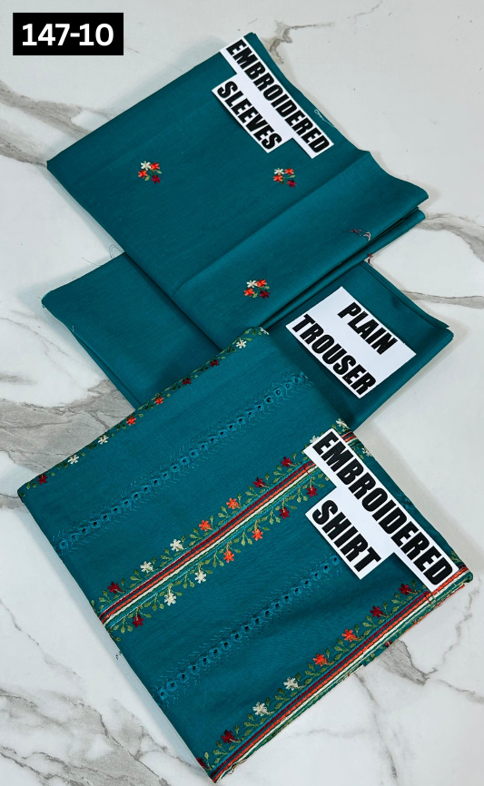 VOL 147 | DS 10 | EMBROIDERED COTTON CAMBRIC 2PC
