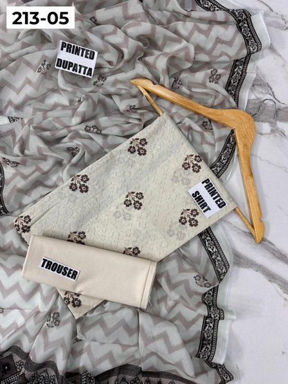 VOL 213 | DS 05 | SHANAYA LAWN DIGITAL PRINTED LAWN SHIRT PLAIN TROUSER VOIL LAWN DUPATTA