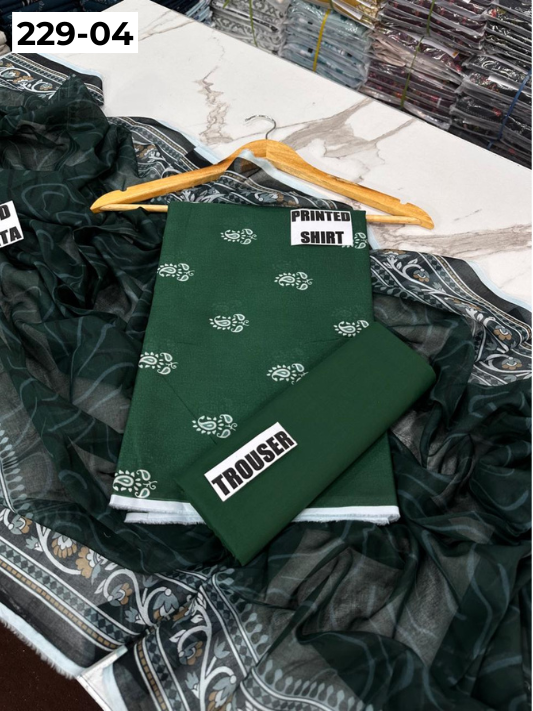 VOL 229 | DS 04 | DIGITAL PRINTED LAWN 3PC PRINTED LAWN SHIRT PLAIN TROUSER PRINTED VOIL DUPATTA
