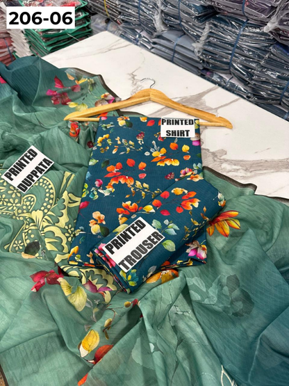 VOL 206 | DS 06 | DIGITAL PRINTED TANADORA LAWN 3PC VOIL LAWN DUPATTA