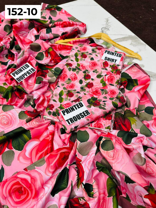 VOL 152 | DS 10 | DIGITAL PRINTED LINEN 3PC LINEN DUPATTA