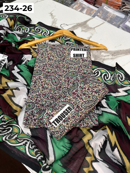 VOL 234 | DS 26 | Baroque | DIGITAL PRINTED LAWN THREE PIECES
