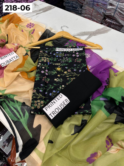 VOL 218 | DS 06 | Madham By Lala | LAWN DIGITAL PRINTED LAWN SHIRT PLAIN TROUSER VOIL LAWN DUPATTA