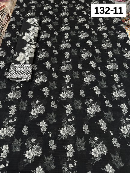VOL 132 | DS 11 | DIGITAL PRINTED BANADORA LAWN 3PC VOIL LAWN DUPATTA