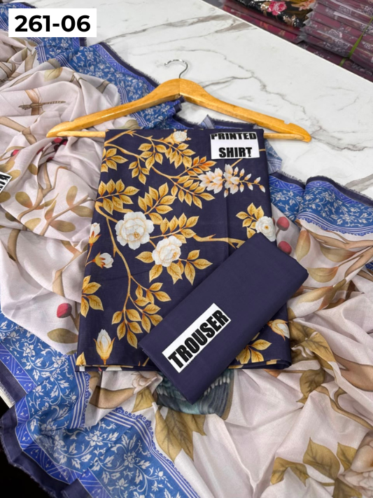 VOL 261 | DS 06 | m basics By Maria-B | DIGITAL PRINTED LAWN THREE PIECES