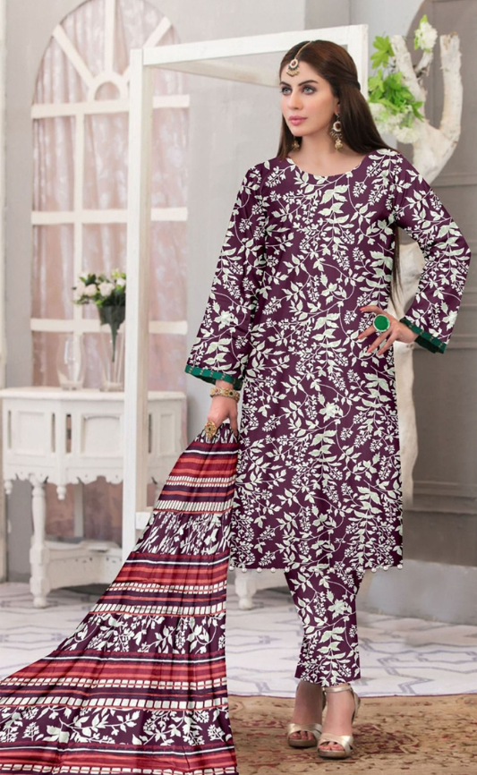 VOL 144 | DS 11 | DIGITAL PRINTED LAWN 3PC VOIL LAWN DUPATTA