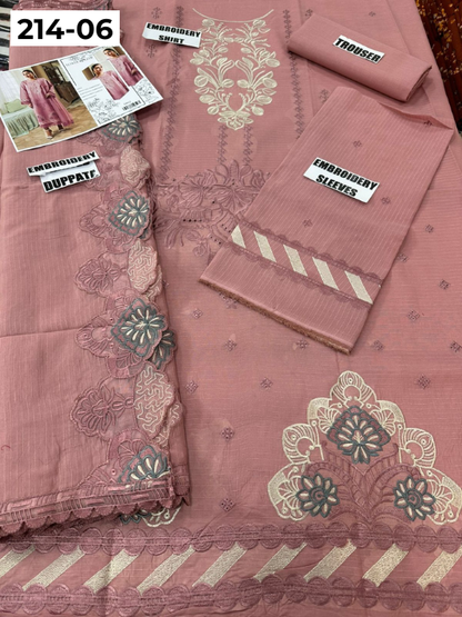 VOL 214 | DS 06 | LAWN LUXURY EMBROIDERED 3PC