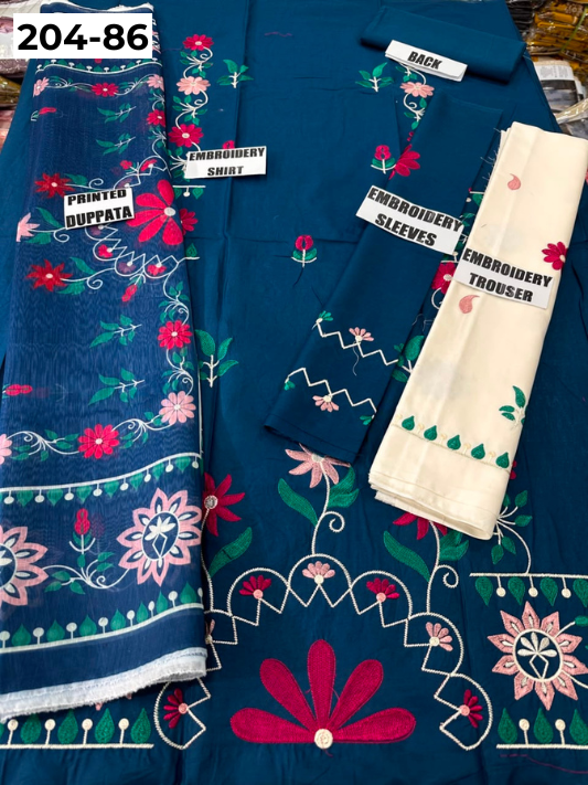 Vol 204 | DS 86 | LAWN EMBROIDERED THREE PIECE COLLECTION