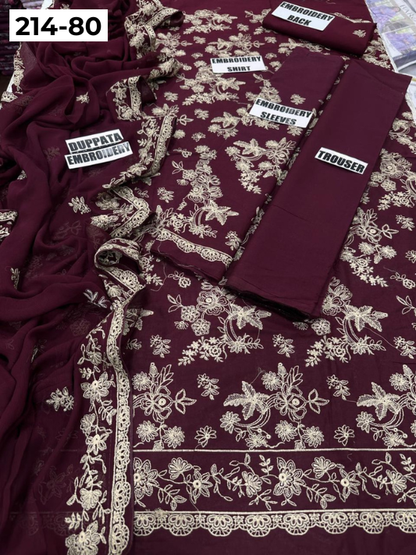 VOL 214 | DS 80 | LAWN LUXURY EMBROIDERED 3PC