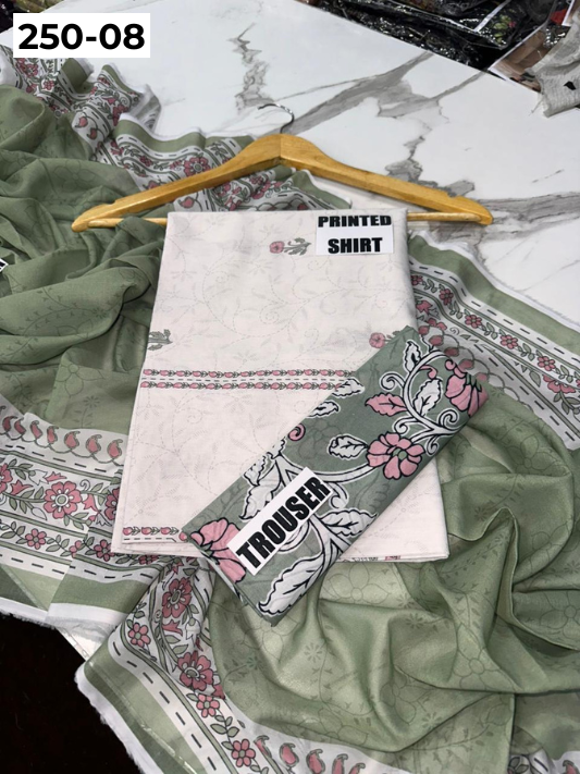 VOL 250 | DS 08 | Gulzeb | DIGITAL PRINTED 3PC LAWN SHIRT, PRINTED TROUSER, PRINTED VOIL DUPATTA