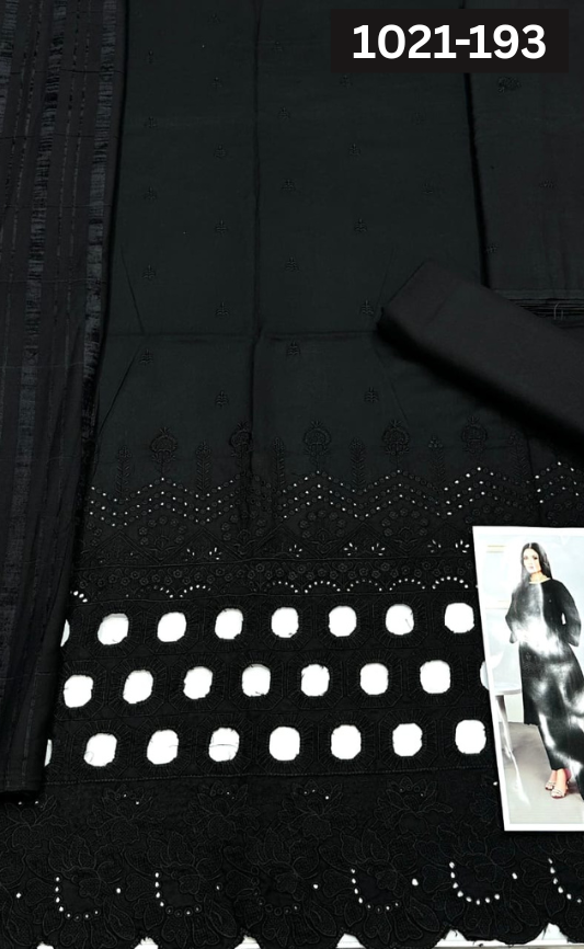 VOL 1021 | DS 193 | DHANAK DYED  EMBROIDERED 3PC DHANAK VELVET SHAWL