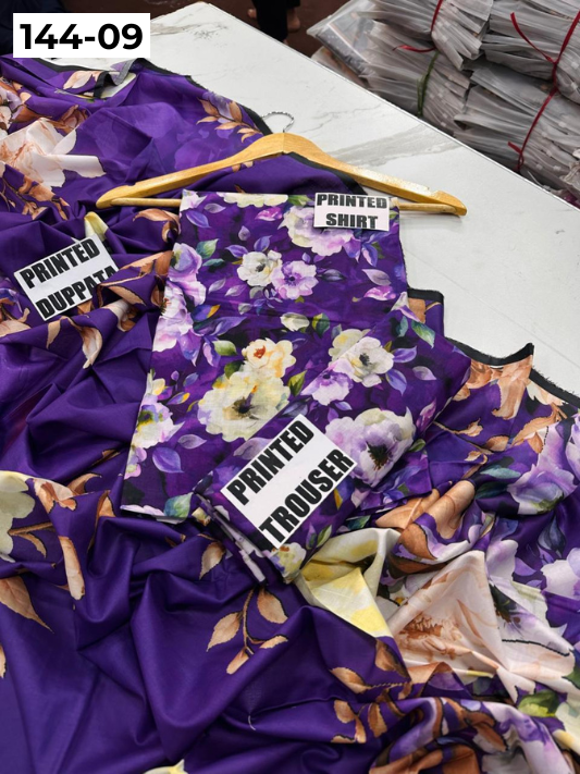 VOL 144 | DS 09 | DIGITAL PRINTED LAWN 3PC VOIL LAWN DUPATTA