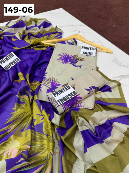 VOL 149 | DS 06 | DIGITAL PRINTED LAWN 3PC VOIL LAWN DUPATTA