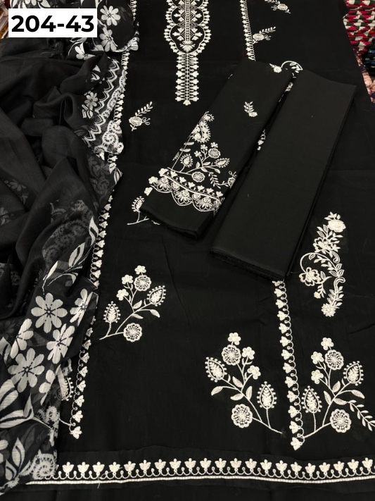 Vol 204 | DS 43 | LAWN EMBROIDERED THREE PIECE COLLECTION