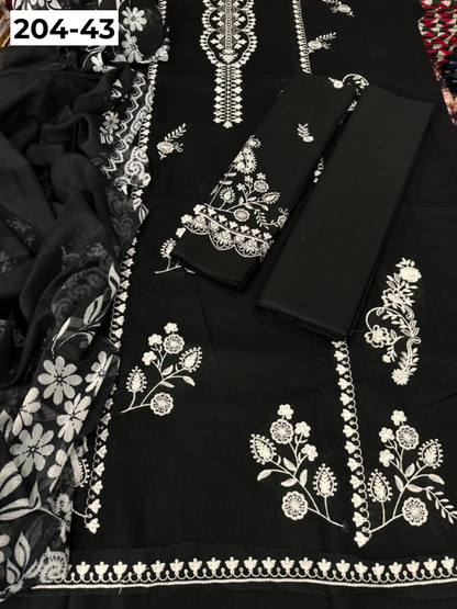 Vol 204 | DS 43 | LAWN EMBROIDERED THREE PIECE COLLECTION