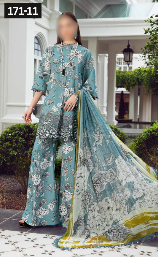 VOL 171 | DS 11 |DIGITAL PRINTED KARANDI 3PC FANCY KARANDI SHAWL