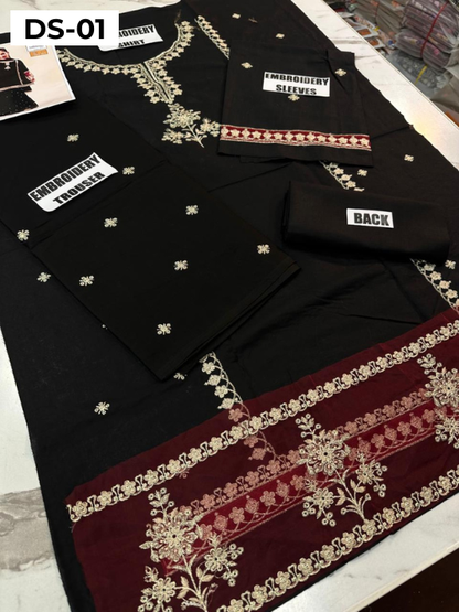 | DS 01-BLACK | KIDS EMBROIDERED LAWN 2PC