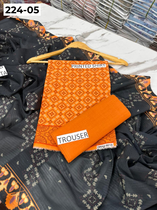 VOL 224 | DS 05 | Alkaram Studio LAWN |  DIGITAL PRINTED BANADORA LAWN SHIRT PLAIN TROUSER TANADORA LAWN DUPATTA