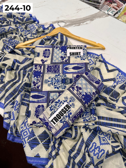 VOL 244 | DS 10 | SAPPHIRE | DIGITAL PRINTED LAWN THREE PIECES