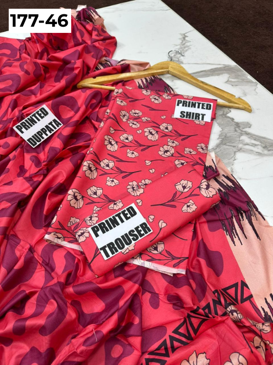 VOL 177 | DS 46 | DIGITAL PRINTED LINEN 3PC LINEN DUPATTA