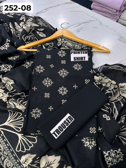 VOL 252 | DS 08 | Mirha LAWN | DIGITAL PRINTED LAWN 3PC PRINTED LAWN SHIRT PLAIN TROUSER PRINTED LAWN DUPATTA