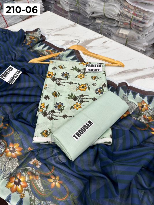 SAPPHIRE LAWN 3PC VOL 210 | DS 06  | DIGITAL PRINTED LAWN SHIRT VOIL LAWN DUPATTA DYED TROUSER