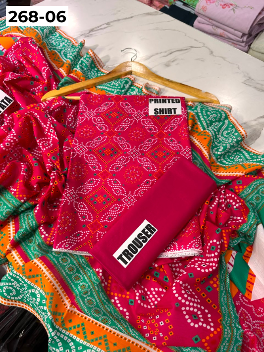 VOL 268 | DS 06 | Mirha LAWN |  DIGITAL PRINTED LAWN 3PC PRINTED LAWN SHIRT PLAIN TROUSER PRINTED LAWN DUPATTA