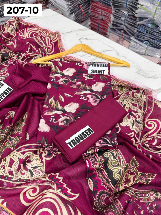 VOL 207 | DS 10 | DIGITAL PRINTED LAWN 3PC LAWN DUPATTA