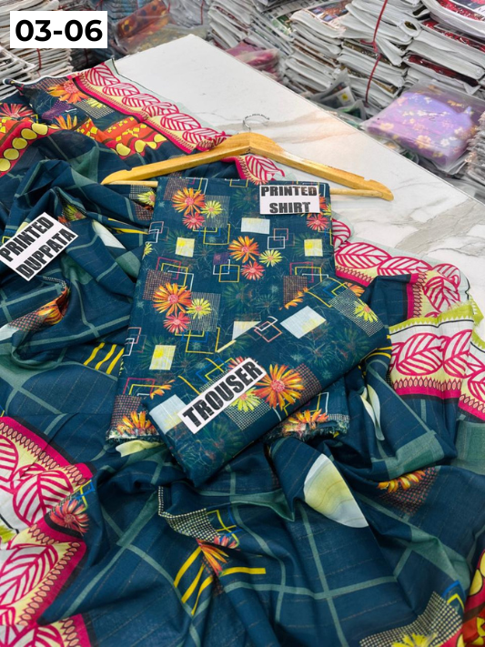VOL 03 | DS 06 | ZARI LAWN DIGITAL PRINTED 3PC