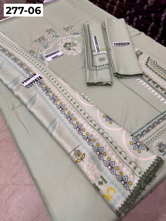 VOL 277 | DS 06 | DHANAK EMBROIDERED WOOL SHAWL 3PC