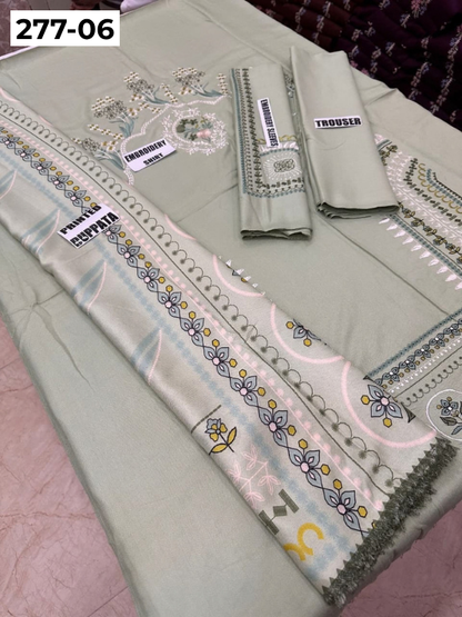 VOL 277 | DS 06 | DHANAK EMBROIDERED WOOL SHAWL 3PC