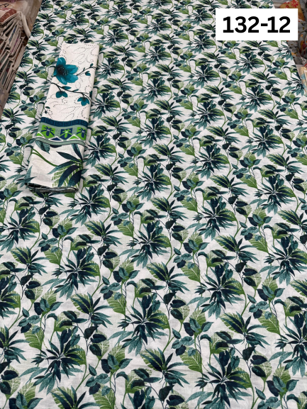 VOL 132 | DS 12 | DIGITAL PRINTED BANADORA LAWN 3PC VOIL LAWN DUPATTA