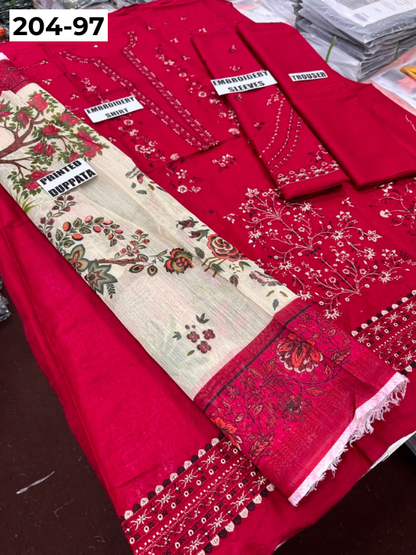 Vol 204 | DS 97 | LAWN EMBROIDERED THREE PIECE COLLECTION