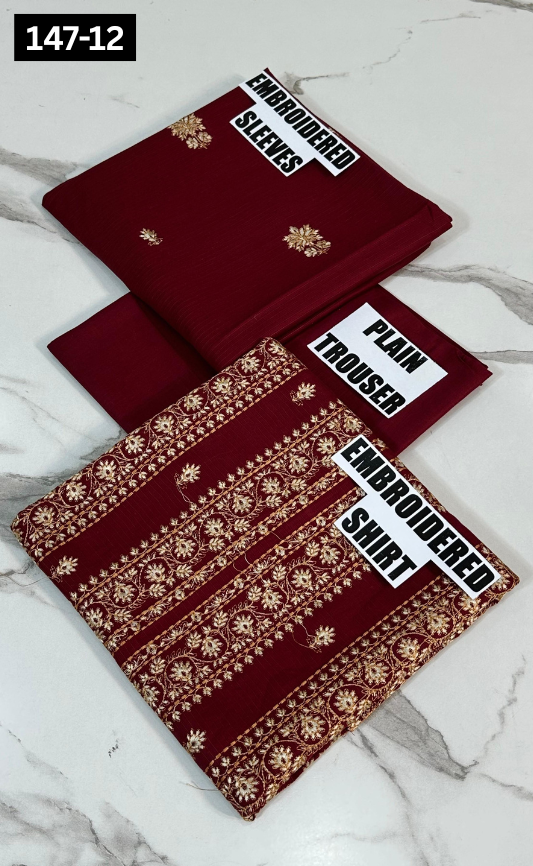 VOL 147 | DS 12 | EMBROIDERED COTTON CAMBRIC 2PC