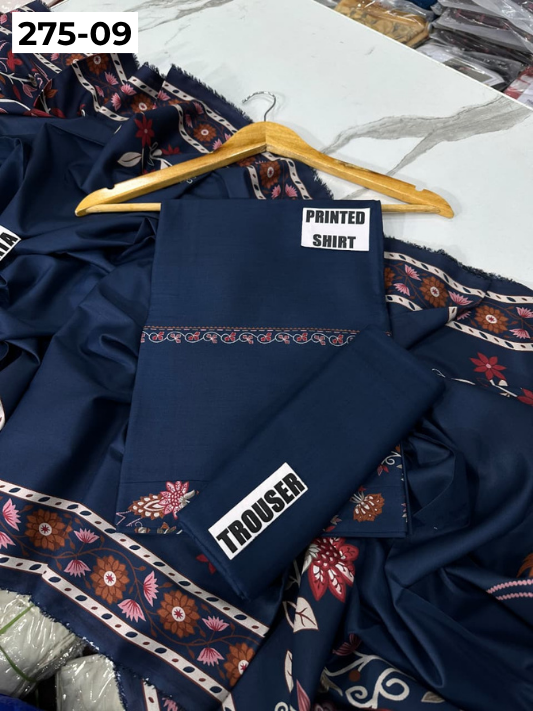 VOL 275 | DS 09 | SHANAYA | DIGITAL PRINTED 3PC STONE LINEN SHIRT, PRINTED TROUSER, PRINTED STONE LINEN DUPATTA