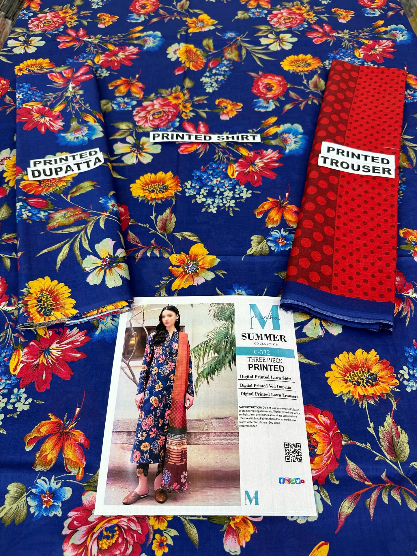 MIRHA | DS C332 | DIGITAL PRINTED LAWN 3PC